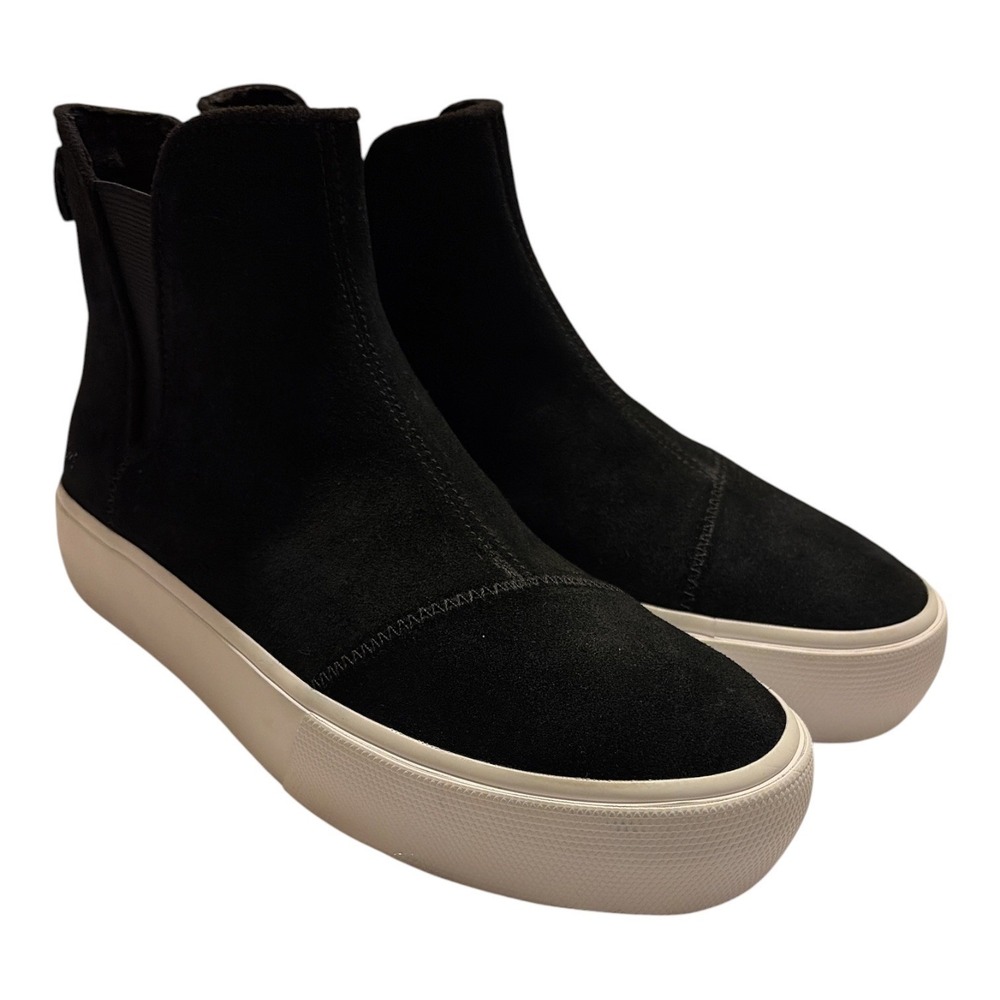 TOMS Fenix High-Top Platform Chelsea Black Suede Slip-on Sneakers Size 7 New